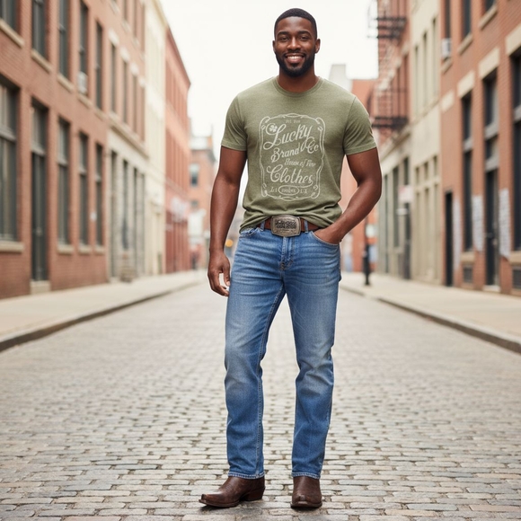 Men's Lucky Brand 223 Straight Leg Jeans Dark Wash $110 Retail EUC - Picture 2 of 10